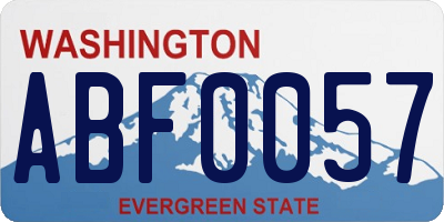 WA license plate ABF0057