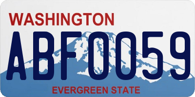 WA license plate ABF0059