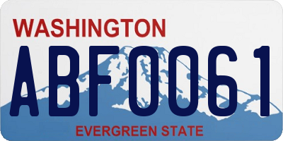 WA license plate ABF0061