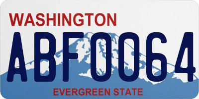 WA license plate ABF0064