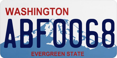 WA license plate ABF0068