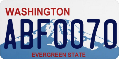 WA license plate ABF0070