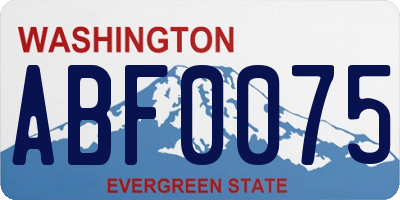WA license plate ABF0075
