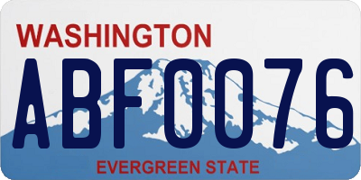 WA license plate ABF0076
