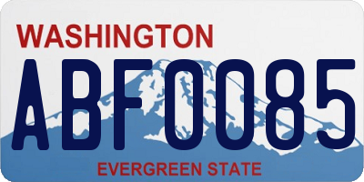 WA license plate ABF0085