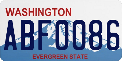 WA license plate ABF0086
