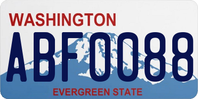 WA license plate ABF0088