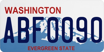 WA license plate ABF0090