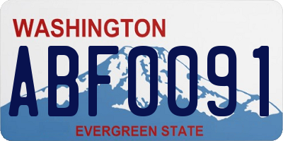 WA license plate ABF0091