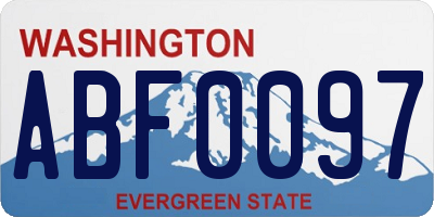 WA license plate ABF0097