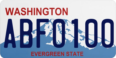 WA license plate ABF0100