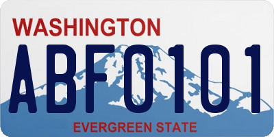 WA license plate ABF0101