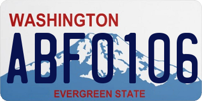 WA license plate ABF0106
