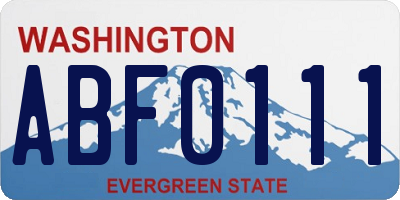 WA license plate ABF0111