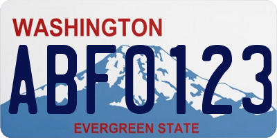 WA license plate ABF0123