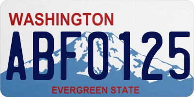 WA license plate ABF0125