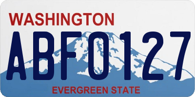 WA license plate ABF0127