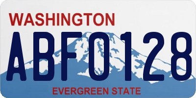 WA license plate ABF0128