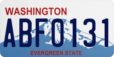 WA license plate ABF0131