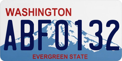 WA license plate ABF0132