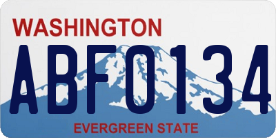 WA license plate ABF0134