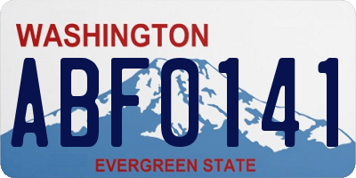 WA license plate ABF0141