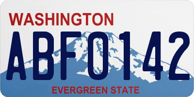 WA license plate ABF0142