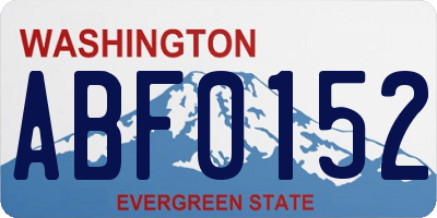 WA license plate ABF0152