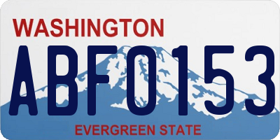 WA license plate ABF0153