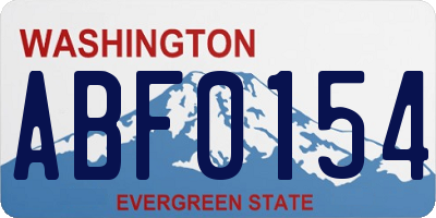 WA license plate ABF0154