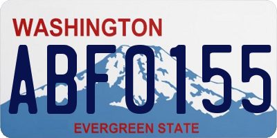 WA license plate ABF0155