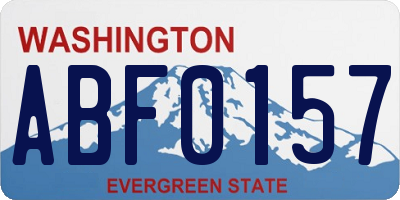 WA license plate ABF0157