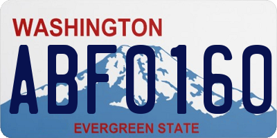 WA license plate ABF0160