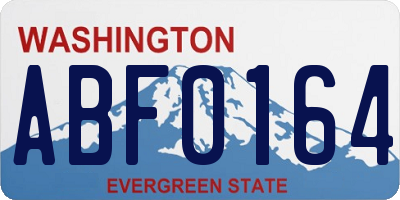 WA license plate ABF0164