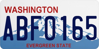 WA license plate ABF0165