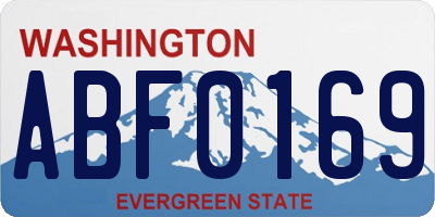WA license plate ABF0169