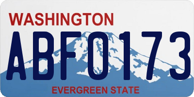 WA license plate ABF0173