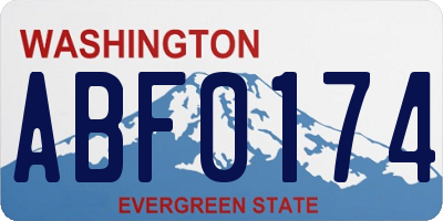 WA license plate ABF0174