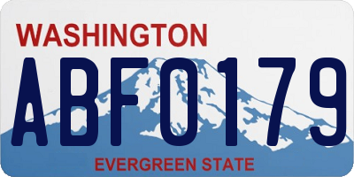 WA license plate ABF0179