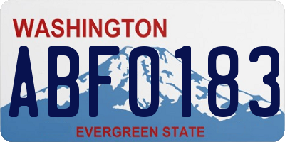 WA license plate ABF0183