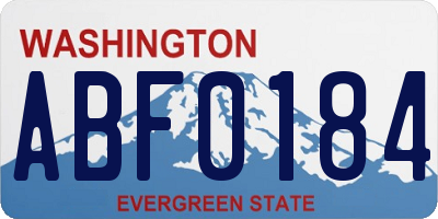 WA license plate ABF0184