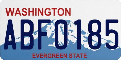 WA license plate ABF0185