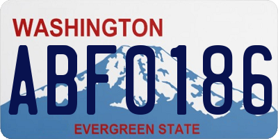 WA license plate ABF0186