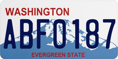 WA license plate ABF0187