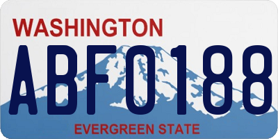 WA license plate ABF0188