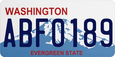WA license plate ABF0189