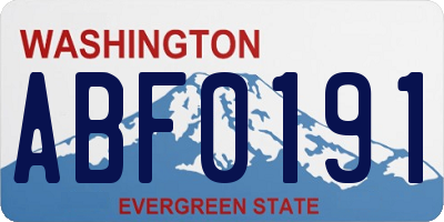 WA license plate ABF0191