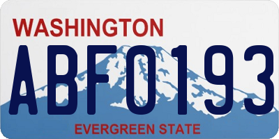 WA license plate ABF0193