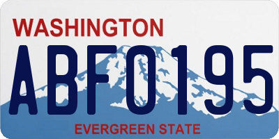 WA license plate ABF0195