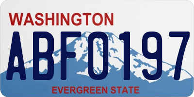WA license plate ABF0197